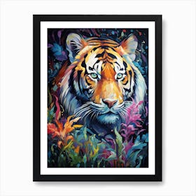 Tiger Art In Neo Impressionism Style 3 Art Print