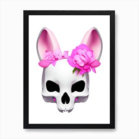 Animal Skull Pink Kawaii Art Print