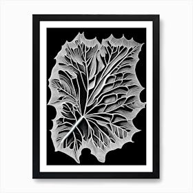 Burdock Leaf Linocut 1 Art Print