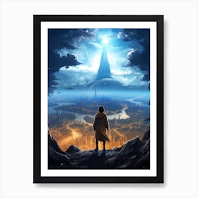 Man Looking At A City Art Print