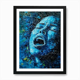 Blue Scream Art Print