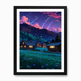 Night Sky Anime aesthetic 55 Art Print