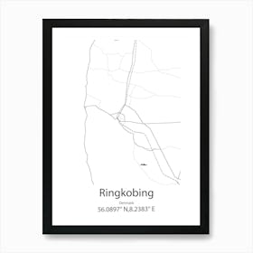 Ringkobing,Denmark Minimalist Map Affiche