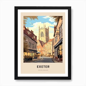 Devon Vintage Travel Poster Exeter 2 Art Print