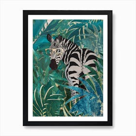 Zebra In The Jungle Art Print