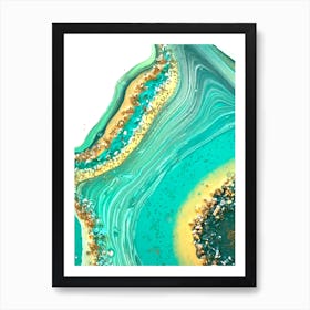 Turquoise geode1 Art Print