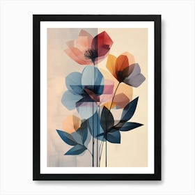 Abstract Flowers Canvas Print 1 Art Print