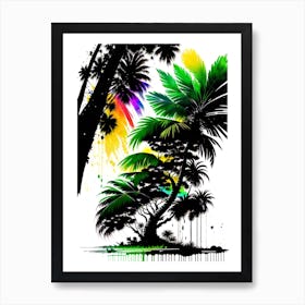 Tropical Landscape With Palm Trees Art Print