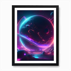 Astrophysics Neon Nights Space Art Print