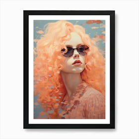 Digital Pixelation Abstract Lady 9 Art Print