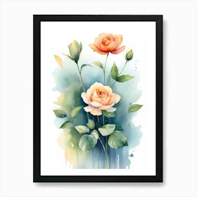 Watercolor Roses 6 Art Print