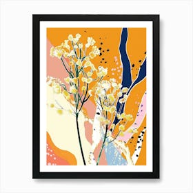 Colourful Flower Illustration Gypsophila 1 Art Print