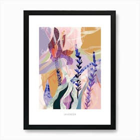 Colourful Flower Illustration Poster Lavender 3 Art Print