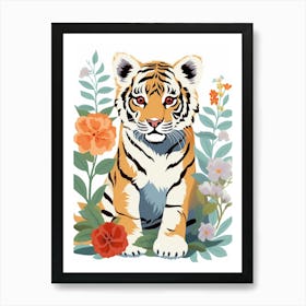 Baby Animal Illustration  Tiger 2 Art Print