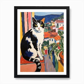 Painting Of A Cat In Florence Italy Art Print