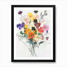 Prairie Clover 1 Collage Flower Bouquet Art Print