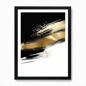 Gold And Black Abstract Painting 113 Art Print