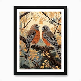 Art Nouveau Birds Poster Partridge 3 Art Print