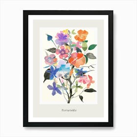 Periwinkle 2 Collage Flower Bouquet Poster Art Print