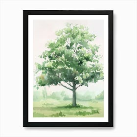 Pear Tree Atmospheric Watercolour Painting 2 Art Print