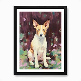 A Basenji Dog Painting, Impressionist 1 Art Print