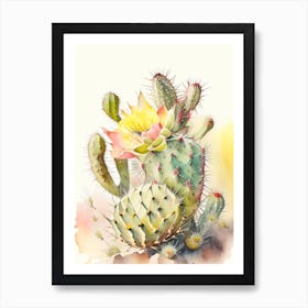 Cylindropuntia Kleiniae Storybook Watercolours Art Print