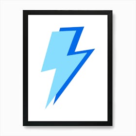 Blue Lightning Bolt 1 Art Print