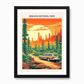 Sequoia National Park Midcentury Travel Poster Art Print