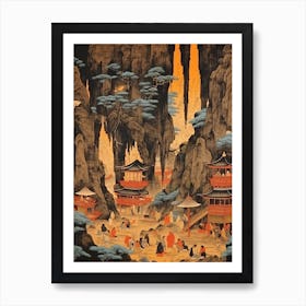 Akiyoshido Cave, Japan Vintage Travel Art 2 Art Print