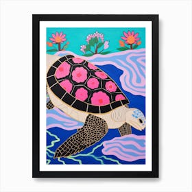 Maximalist Animal Painting Sea Turtle 3 Art Print