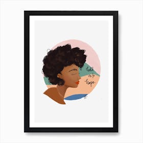 Hold On to Hope Afro Girl Art Print