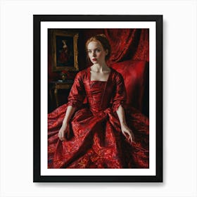 Lady In Red Art Print
