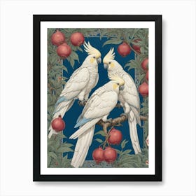 Cockatoo And Pomegranate Blue Walter Crane Art Print Art Print