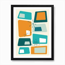 Mid Century Abstract Blocks Art Print