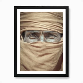 Portrait Of A Tuareg In The Sahara Desert Art Print