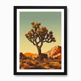 Typical Joshua Tree In Gold And Black 1 Art Print