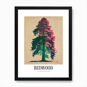 Redwood Tree Colourful Illustration 2 Poster Affiche