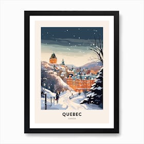 Winter Night  Travel Poster Quebec City Canada 1 Art Print