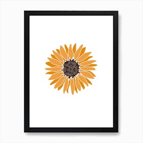 Sunflower Flower Colourful Orange Yellow Wall Art Art Print