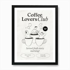 Coffee Club Kitchen | Coffee Lover’s Club | Coffee Bar Art Print