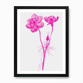 Hot Pink Nigella 1 Art Print