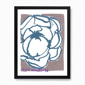 White flower on taupe Art Print