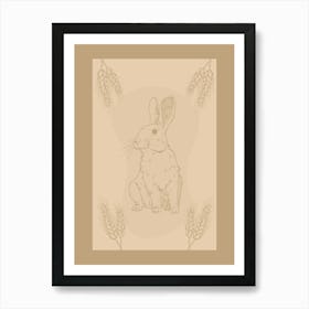Rabbit With Wheat 1 Art Print