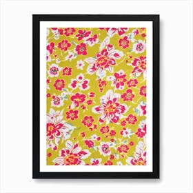 Passion Flower Floral Print Warm Tones 1 Flower Art Print