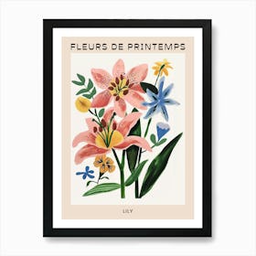 Spring Floral French Poster  Lily 2 Art Print