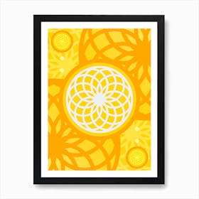 Geometric Glyph Abstract in Happy Yellow and Orange n.0023 Art Print