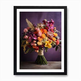 Fr 1001 Vermeer Inspired Bouquet Of Vibrant Exotic 18x24 Art Print