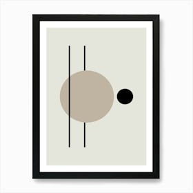 Symphony White Ivory Black and Grey Art Print