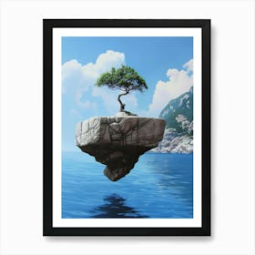 Tree On A Rock Art Print