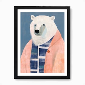 Playful Illustration Of Polar Bear For Kids Room 3 Art Print